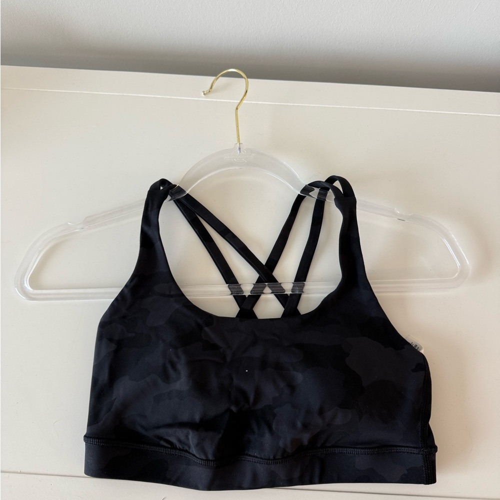 Black Strappy Sports Bra